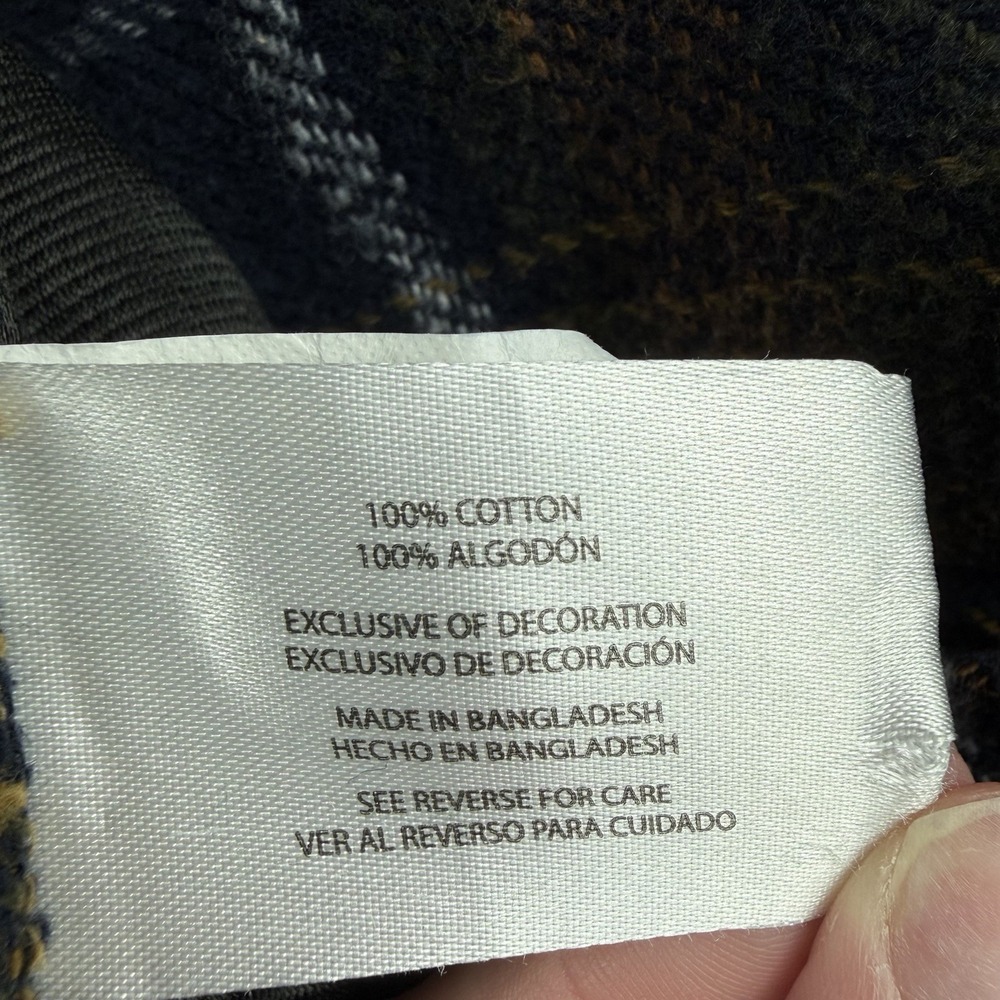 Orvis Flannel Shacket Shirt Mens XXL Blue/Brown Plaid‎ Heavyweight Button Up - Picture 12 of 15